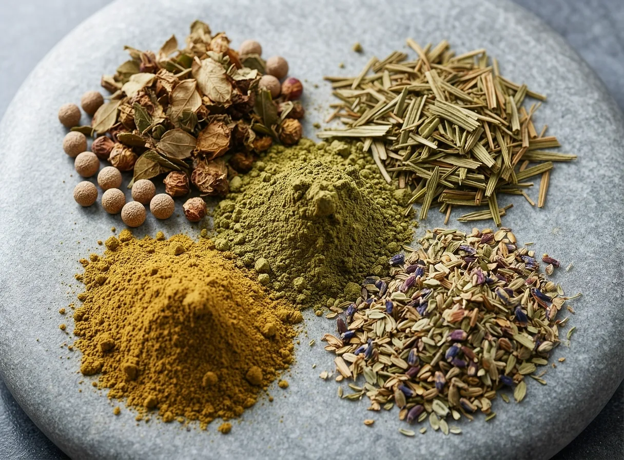 Macro botanical textures for natural supplement analysis